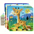 thumbnail image 1 of 5.79" Wooden Puzzle Pack - Cartoon Animal, Car, Alphabet & Number Designs | Educational Learning Game for Youngsters | Perfect Gift for Halloween, Christmas, Thanksgiving, 1 of 5