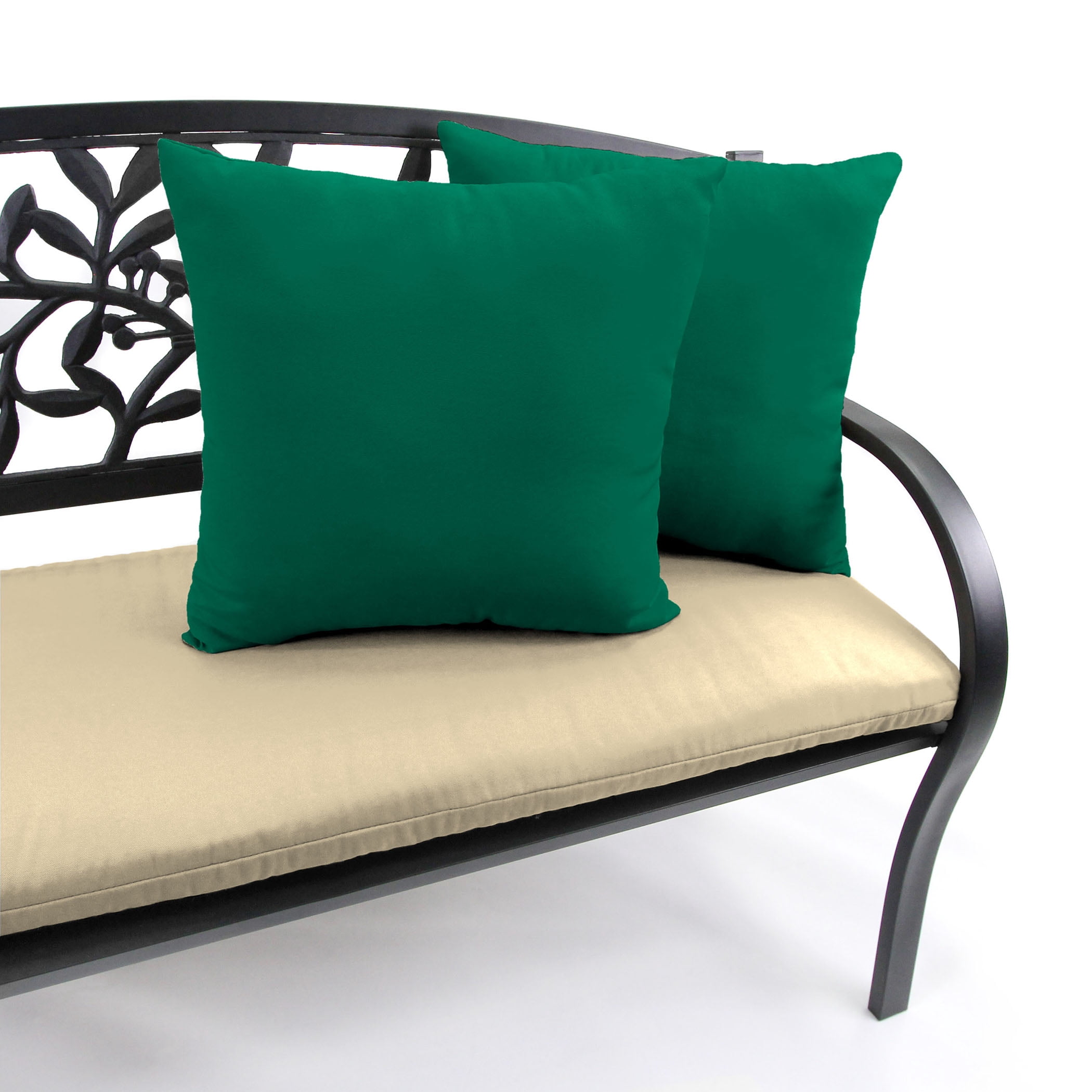Jordan Manufacturing Sunbrella 16" x 16" Forest Green Solid Square Outdoor Throw Pillow