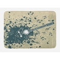 thumbnail image 1 of Modern Bath Mat, Acoustic Guitar on Retro Murky Background with Music Notes Melody Illustration, Non-Slip Plush Mat Bathroom Kitchen Laundry Room Decor, 29.5 X 17.5 Inches, Beige Dark Blue, Ambesonne, 1 of 2