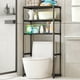 thumbnail image 1 of Estante de almacenamiento para lavadora, organizador de baño multicapa, estante sobre inodoro, mueble de suelo de plástico negro, solución que ahorra espacio para las áreas de lavandería y aseo, 1 of 7