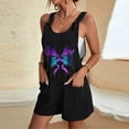 thumbnail image 2 of Drses Cute Short Jumpsuits Women Print Rompers One Piece Wide Leg Shorts Overalls Sleeveless Jumpers Pockets, 2 of 3