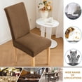 thumbnail image 5 of Chair Covers, Stretch Slipcovers For Dining Chairs, Elastic Polyester Seat Protectors Washable For Kitchen Wedding Banquet Decor, Brown, 5 of 6