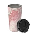 thumbnail image 2 of Portable Thermos Cup Coffee Cup 6.9×3.4in Invisible Ring Easy To Carry For Car Cafe Office Home Pink Marble_21256_3, 2 of 8