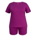 thumbnail image 3 of Fruit of the Loom Women's Soft and Breathable Short Sleeve Crew Top & Pajama Short Set, Sizes S-4X, 3 of 10