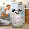 thumbnail image 5 of Yayeee Freestanding Laundry Hamper with Handle Collapsible Large Storage Basket for Clothes, Purple Deer, 5 of 7