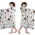 thumbnail image 4 of Vintage Halloween Pattern Hooded Bath Towel，60"x35" for Ages 3 To 12 Kids, Quick Dry Lightweight Soft Microfiber Hood Beach Towel Cover Up for Kids, 4 of 7