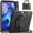 Black, variant on ELEHOLD Heavy Duty Rugged Case for iPad Pro 11 2022/2021/2020/2018 Air 5/Air 4 10.9 Three-Layer Protection 360° Rotating Kickstand Portable Handle Grip Shockproof Case for Kids Adult,Emeraldgreen