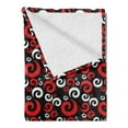 thumbnail image 2 of Abstract Soft Flannel Fleece Throw Blanket, Modern Pattern Swirl Shapes Dots Spirals Vintage Style Illustration, Cozy Plush for Indoor and Outdoor Use, 50" x 60", White Black, by Ambesonne, 2 of 5