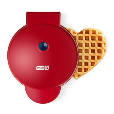 Dash Nonstick Express Heart Waffle Maker in Red - Make Quick Heart-Shaped Waffles & Treats!
