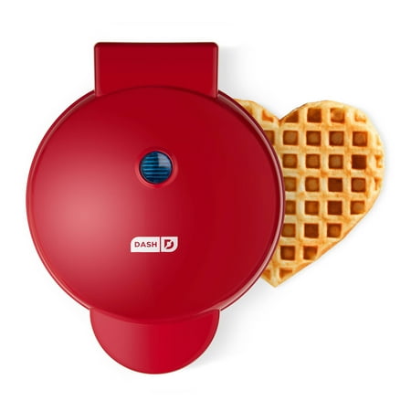 Dash Nonstick Express Heart Waffle Maker in Red - Make Quick Heart-Shaped Waffles & Treats!