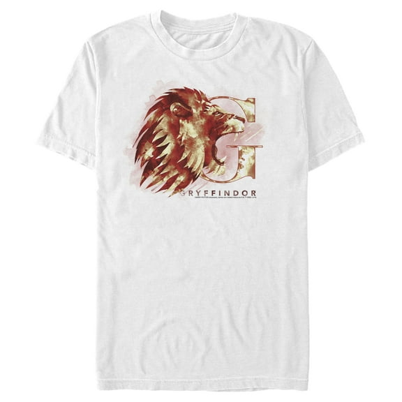 Men's Harry Potter Gryffindor Lion Watercolor Graphic Tee White 3X Large