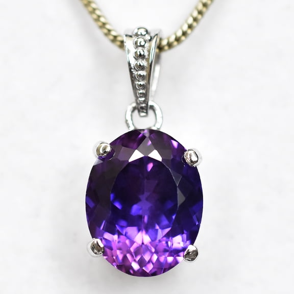 Natural Purple Tourmaline Oval 925 Sterling Silver Gems Pendant, 26 Carat