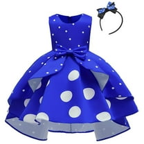 IBTOM CASTLE Toddler Baby Girl Polka Dots Mini Tutu Dress Mouse Ears Princess Costume Kids Birthday Fancy Dress up Halloween Christmas Carnival Party Cosplay Clothing Set 8-9 Years Blue