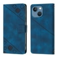 thumbnail image 2 of Feishell for Apple iPhone 14 6.1 inch Wallet Case with Wrist Strap,Flip Cover with Embossed Pattern PU Leather Kickstand Credit Card Slots Magnetic Clasp Folio Purse Phone Case,Blue, 2 of 7