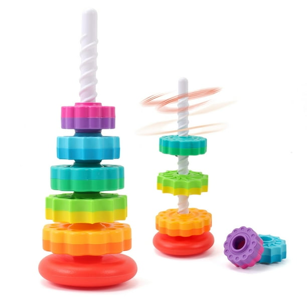 Juguetes apilables para bebés Riuja Rainbow Ring Stacker, 1-3 años