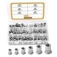 thumbnail image 2 of Kit de tuercas de remache multiional de 205 piezas en herramientas de reparación doméstica de acero inoxidable M3 M5 M6 M8 M10 Sunnimix Tuercas de remache de cabeza, 2 of 8
