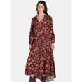 thumbnail image 4 of The Pioneer Woman Ruffle Neck Midi Dress, Women’s, Sizes XS-3X, 4 of 5