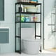 thumbnail image 4 of Estante de almacenamiento para lavadora, organizador de baño multicapa, estante sobre inodoro, mueble de suelo de plástico negro, solución que ahorra espacio para las áreas de lavandería y aseo, 4 of 7