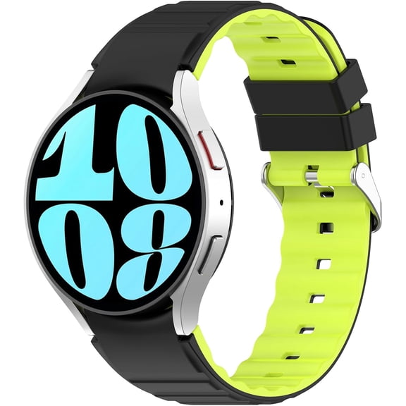 KOMI Replacement Band Compatible for Samsung Galaxy Watch 6/5/5 pro/4 Classic 40mm/44mm/45mm/47mm 43mm/42mm/46mm 20mm silicone Quck Release Watch Strap Black Green