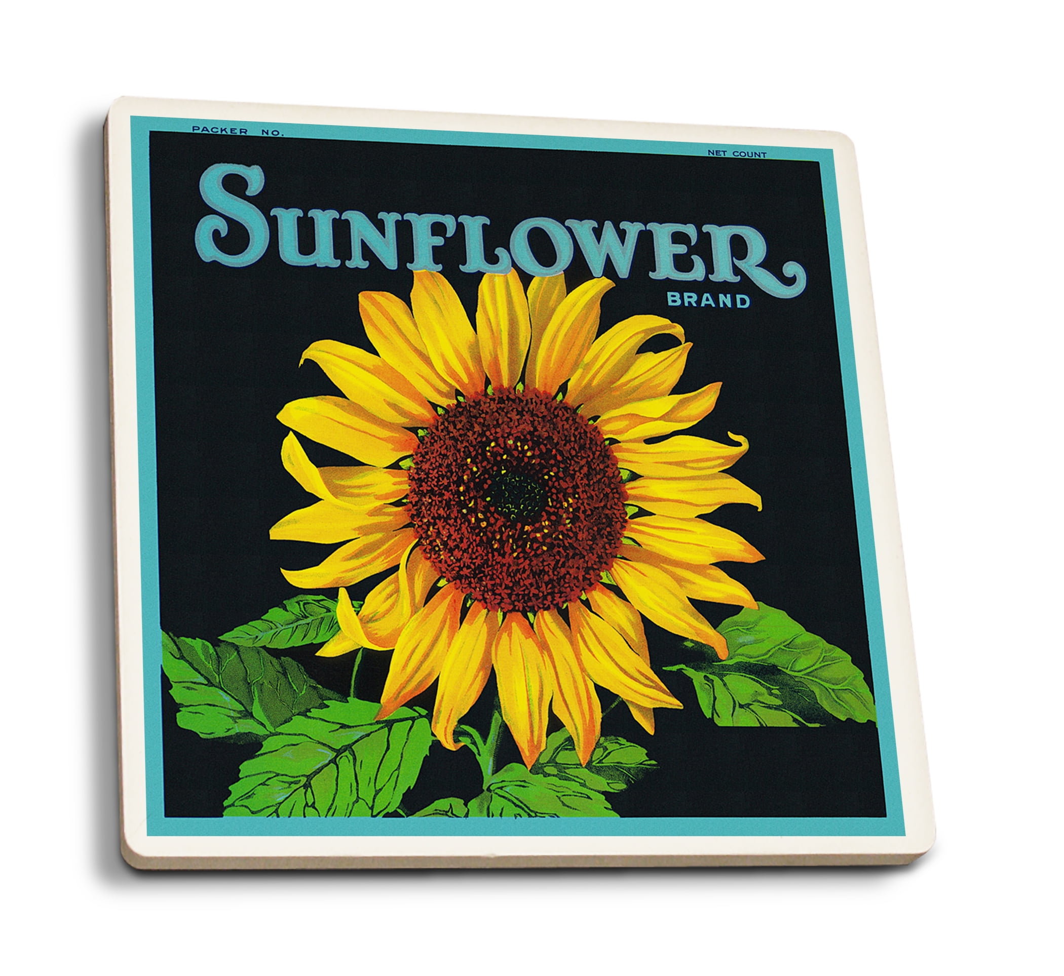 high quality 4x4 ceramic Sunflower Coaster
