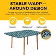thumbnail image 4 of Geometric Table Cloths for 5 Foot Rectangle Tables, Modern Abstract Lines Texture Teal Patio Waterproof Elastic Fitted Tablecloths, Washable Rectangular Table Cover for Camping, 4 of 8