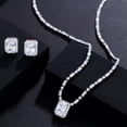 thumbnail image 2 of Big Square Cut Baguette Tennis Necklace Set for Ladies Banquet CZ White Jewelry, 2 of 7