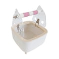 thumbnail image 2 of tredstone Durable Parrot Toilet Stand With Grinding Wheel And Easy Clean Features Small Birds Exercise To Clean Pink, 2 of 6
