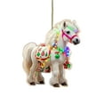 thumbnail image 2 of Christmas Horse Ornaments Christmas Tree Hanging Decorations Wooden Horse Decorations Vintage Animal Hanging Ornaments Western Theme Party Decor for Xmas Tree Home Decor（ABCD), 2 of 5
