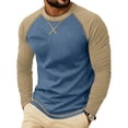 thumbnail image 2 of DIOAZUD Raglan Long Sleeve Tshirts for Men Crewneck Soft Summer Basic Tees Lightweight Color Block Shirts Fall Casual Tops, 2 of 8