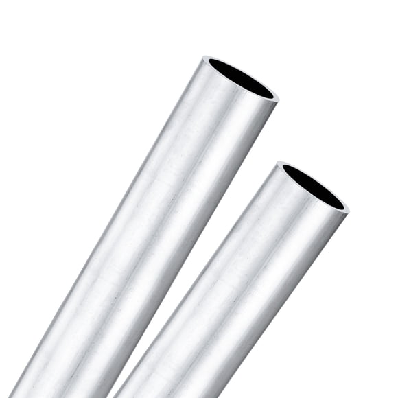 Tubo redondo de aluminio 6063 de 250 mm en paquete de 2, ID 17 mm OD 20 mm, tubería de aluminio sin costura para manualidades DIY [0.67x0.79x9.8IN]