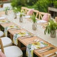 thumbnail image 4 of Yellow Daisy Cloth Napkins, Farmhouse Country Flower Leaf Plant Wood Grain Washable and Reusable Dinner Napkins Set of 8, Table Napkin for Kitchen Party Birthday Wedding Hotel Housewarming 20"x20", 4 of 9