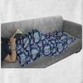 thumbnail image 6 of Indigo Soft Flannel Fleece Throw Blanket, Paisley Design with Feathers and Wavy Floral Print, Cozy Plush for Indoor and Outdoor Use, 60" x 80", Pale Blue Navy Blue, by Ambesonne, 6 of 6