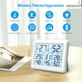 thumbnail image 4 of Indoor Thermometer, AMIR Indoor Outdoor Thermometer Digital Hygrometer Thermometer with 3 Sensor Humidity Gauge Indoor Thermometer for Home Bedroom Baby Room Greenhouse Warehouse White, 4 of 11