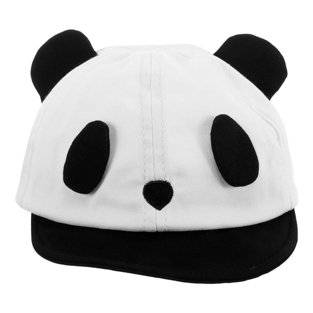 Gorra de béisbol de algodón con diseño de animal 3D, parche plegable de oso panda, visera plana y estampado geométrico para niños y bebés.