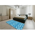 thumbnail image 4 of Ahgly Company Indoor Round Patterned Neon Blue Area Rugs, 8' Round, 4 of 6