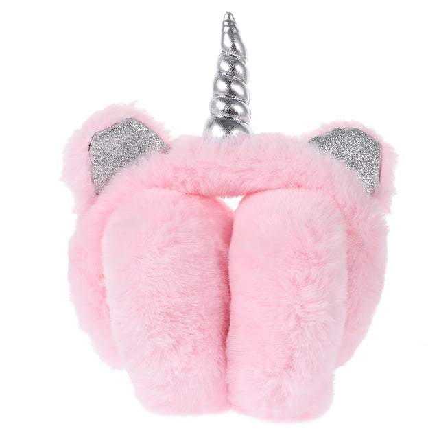 EeaseMX Orejeras de peluche de cuerno de unicornio ajustables para invierno y otoño.