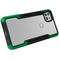 thumbnail image 5 of Nakedcellphone Acrylic Hybrid Series Compatible with Motorola One 5G Ace Case - [Black/Green] Clear Back Panel, TPU Rubber Trim, Anti-Shock Phone Cover for XT2113, 5 of 7