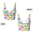 thumbnail image 3 of Sikiie Cute Chameleons Print Strappy Sports Bra for Women Padded Push Up Sports Bra Athletic Running Sports Bra Workout Bra Yoga Bra, 3 of 5