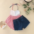 thumbnail image 2 of Quealent Independence Day Baby Girl Ribbed Bodysuit Bloomer Shorts Outfits 4th of July Baby Girl Outfits Summer Clothes Red,3-4 Years, 2 of 5