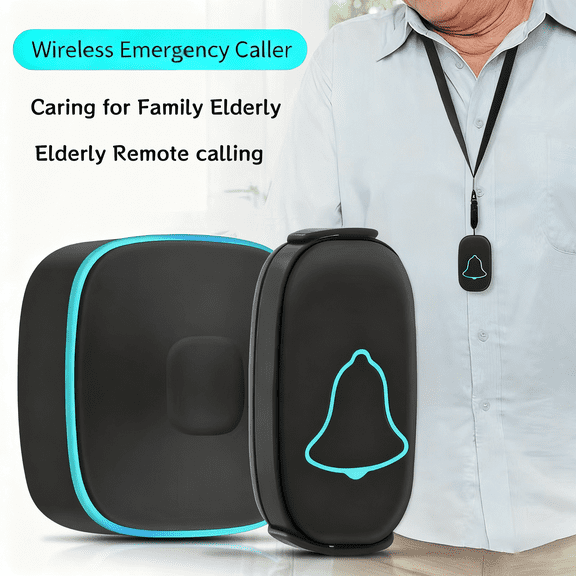 Leyeet Caregiver Pager, Wireless Caregiver Pager Smart Call System, Nurse Calling Alert Patient Help System for Home/Personal Attention Pager 1000 Feet Plugin Receiver, IP55 Waterproof