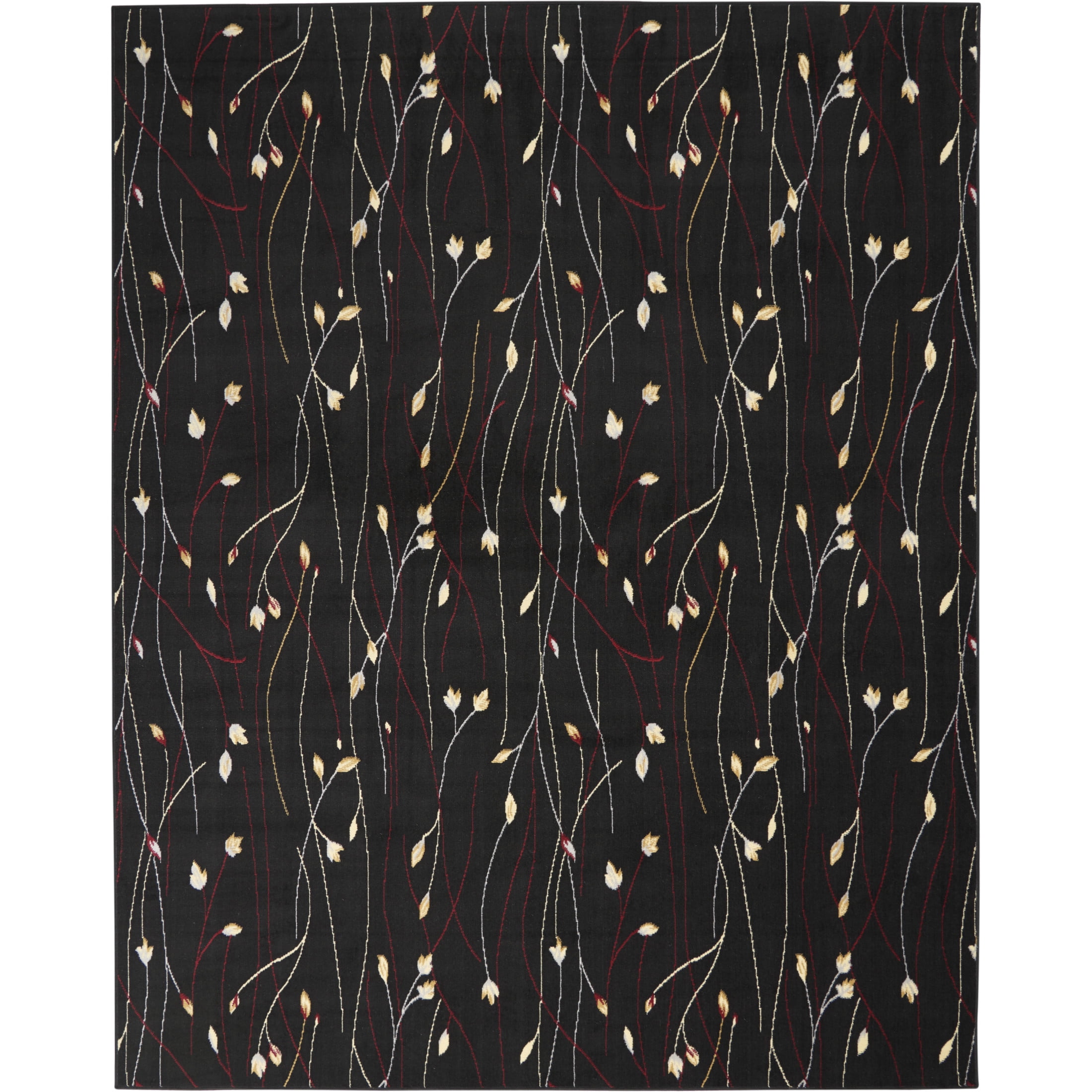 Nourison Grafix Floral Black 7'10" x 9'10" Area Rug, (8x10)