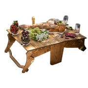 CNMF Folding Picnic Basket Table Portable Wooden Picnic Table Collapsible Table for Lawn Beach Indoor Outdoors Garden Travel