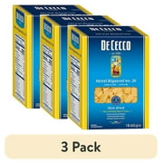 (3 pack) De Cecco Semonlina Pasta, Mezzi Rigatoni No.26, 1 Pound (Pack of 5)