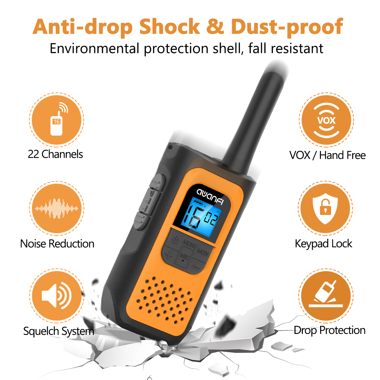 AWANFI Rechargeable Walkie Talkies 4-Pack photo 3