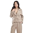 thumbnail image 5 of Set de pantalon y blazer con textura Roman Fashion /Juvenil, 127 (Cafe) cafe EG, 5 of 5