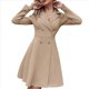 thumbnail image 2 of Vestido Blazer Elegante de Doble Botonadura, Corte Entallado, con Solapa con Muesca, Larga, Informal, para Eventos de Trabajo Caqui S, 2 of 8