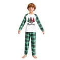 thumbnail image 2 of Hirigin Christmas Matching Pajamas Christmas Tree Print Long Sleeve Shirt and Elastic Plaid Pants Set Loungewear Soft Sleepwear, 2 of 10