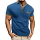 thumbnail image 1 of pstuiky camisetas de hombre, Camisa informal de moda para hombre, color liso, con solapa, mangas, cuello redondo, botones y bolsillo ropa de hombre s, 1 of 6