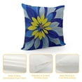 thumbnail image 4 of Chilfamy Dahlia Pillow Cover Geometric Floral Line Navy Blue Yellow Grey Flower Pillow Case Farmhouse Outdoor Decor for Home Bedroom Living Room Square Cushion Covers White, 4 of 5