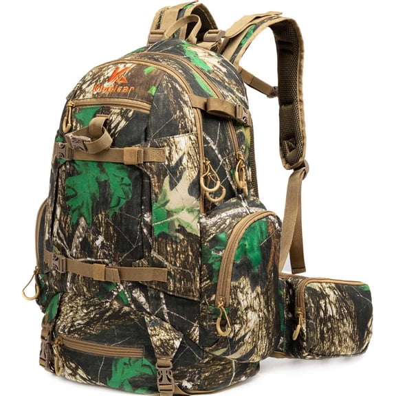 Hunting Backpack,Outdoor Gear Hunting Pack with Rain Cover,Durable Large Capacity Hunting Day Pack. (KHAKI CAMO)